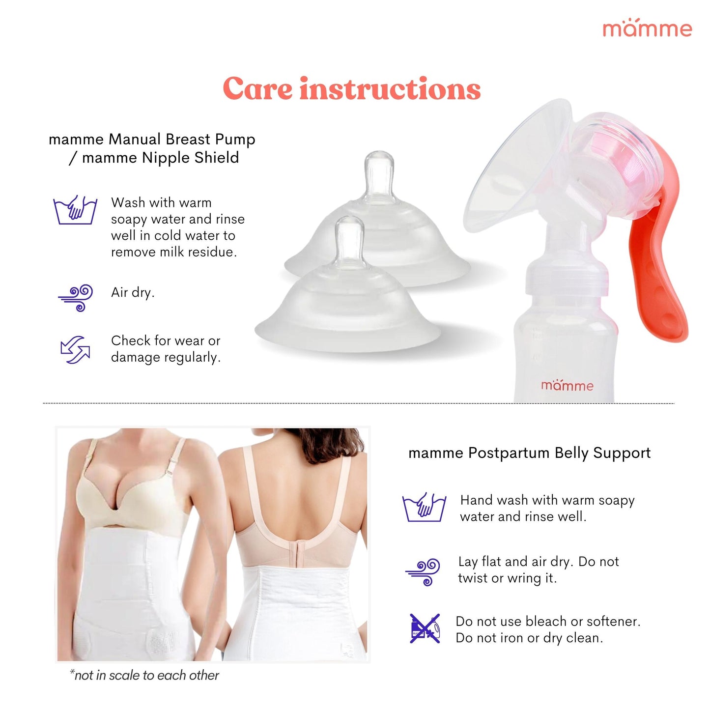 Mamme New Mom Must-Haves Set | Includes Manual Pump, Postpartum Belly Support and Nipple Shield
