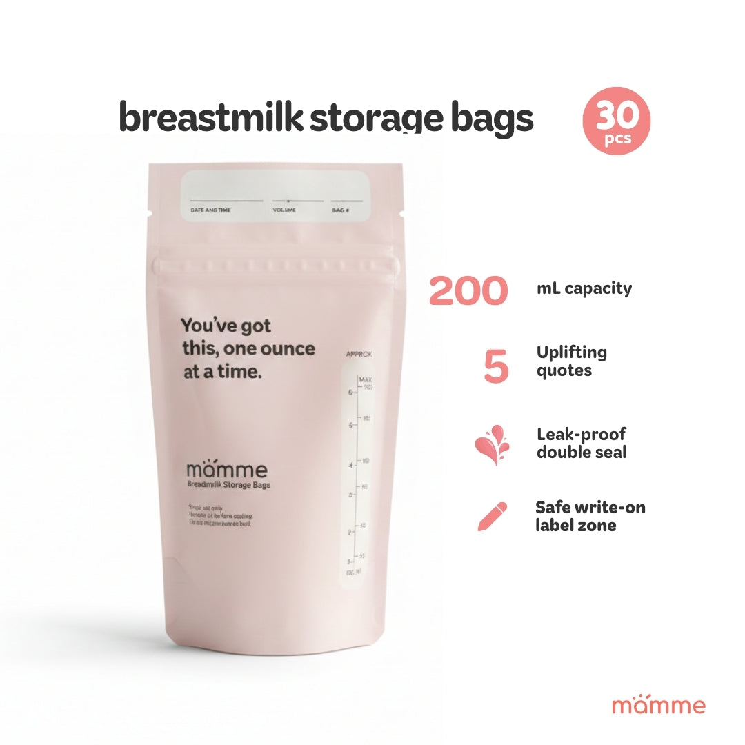 Mamme Breastmilk Storage Bags | 30 pcs 200 mL Leak-Proof and Pre-Sterilized