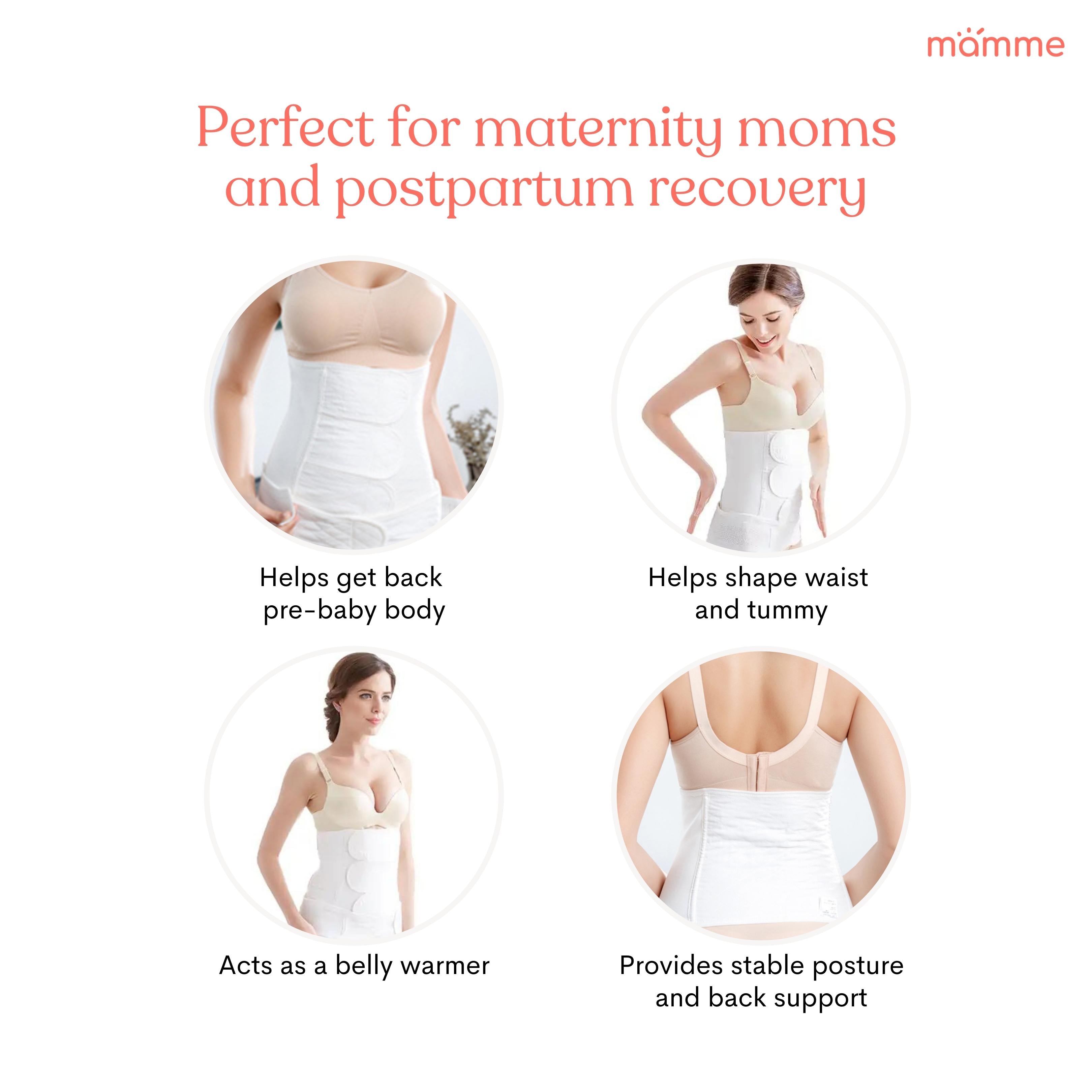 Mamme 2-pc Postpartum Binder and Belly Support Cotton Fabric
