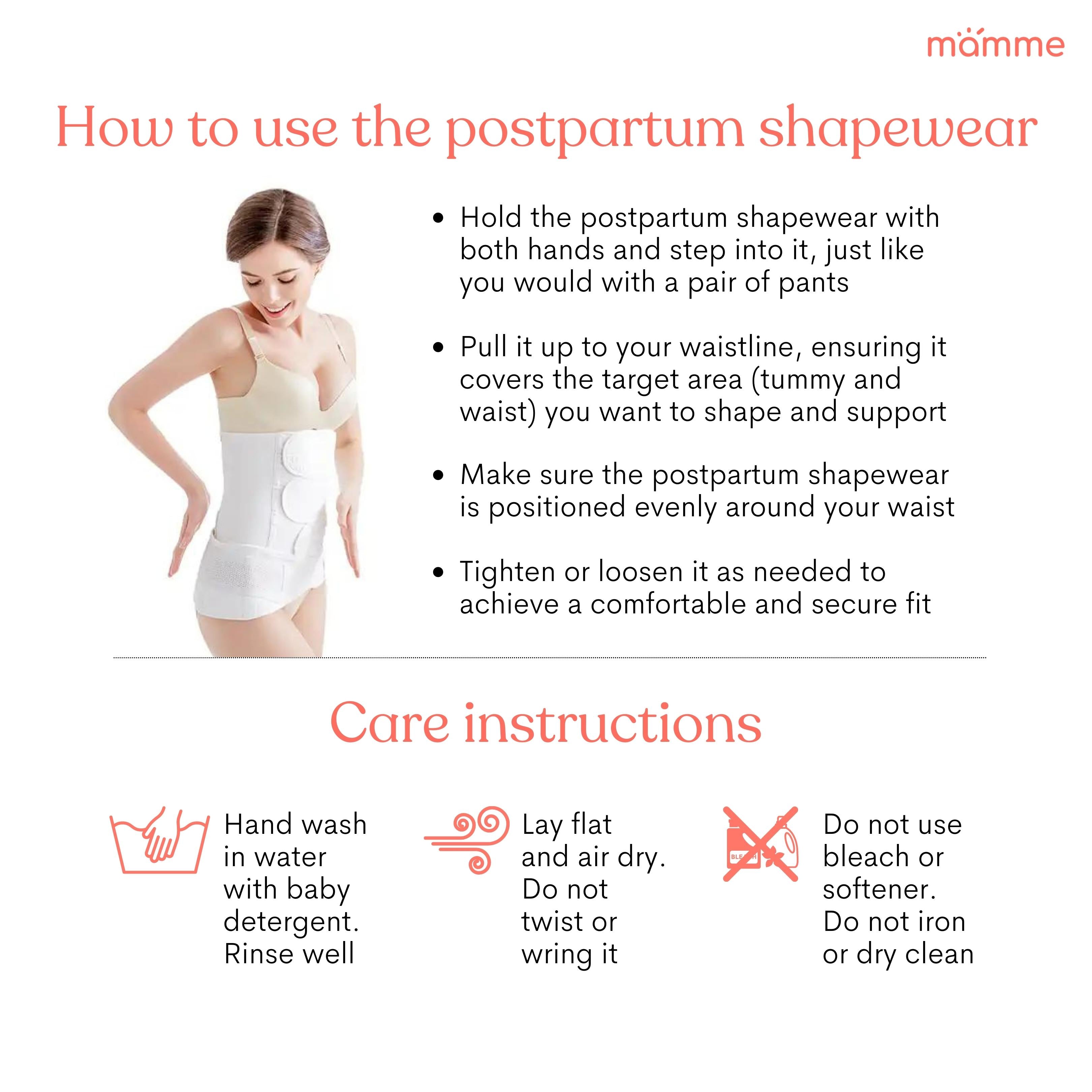 Mamme 2-pc Postpartum Binder and Belly Support | Cotton Fabric